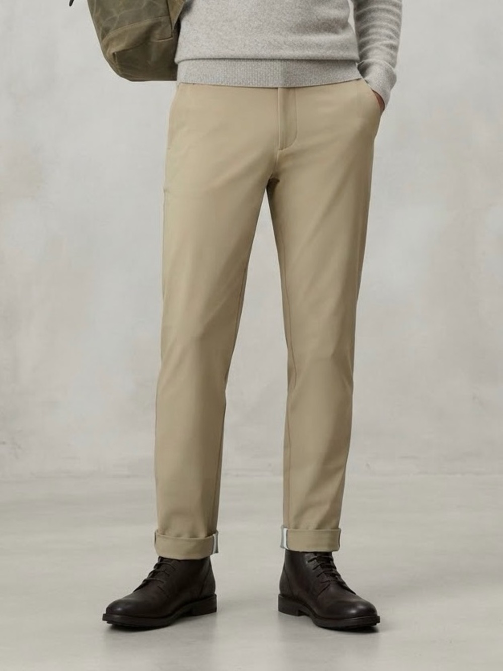 LULULEMON Men's Khaki Beige Warpstreme Classic Fit ABC Trousers Pants Size 33